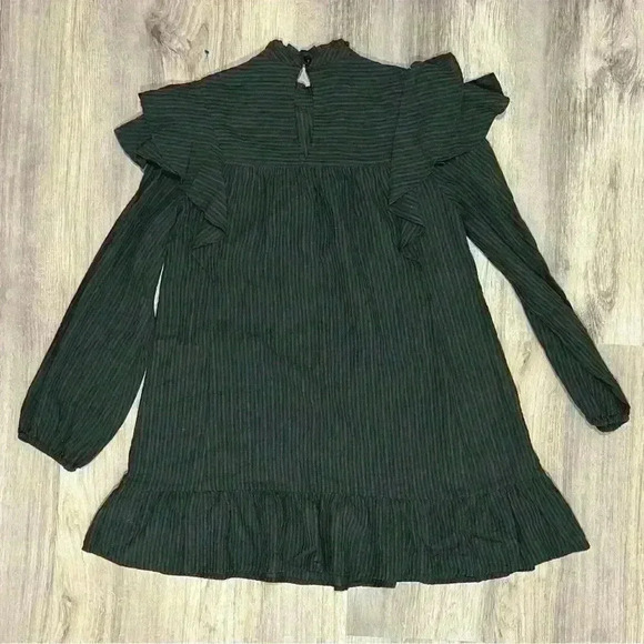 NWT Wild Fable Women’s Mini Dress Long Sleeve Ruffle Mock Neck Gray Size XS - Picture 3 of 6